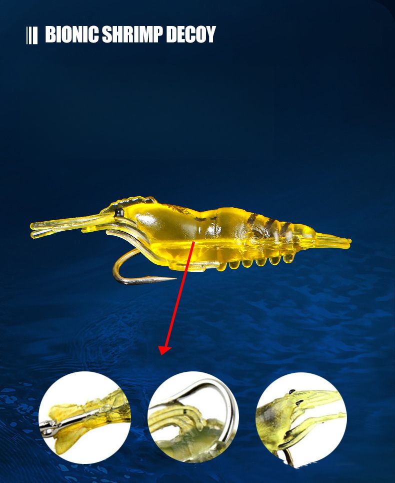 Lure 4cm Small Luminous With Hook Shrimp Bass Perch Universal For Sea And Freshwater Fishing Soft Bait Simulation_voghion.com