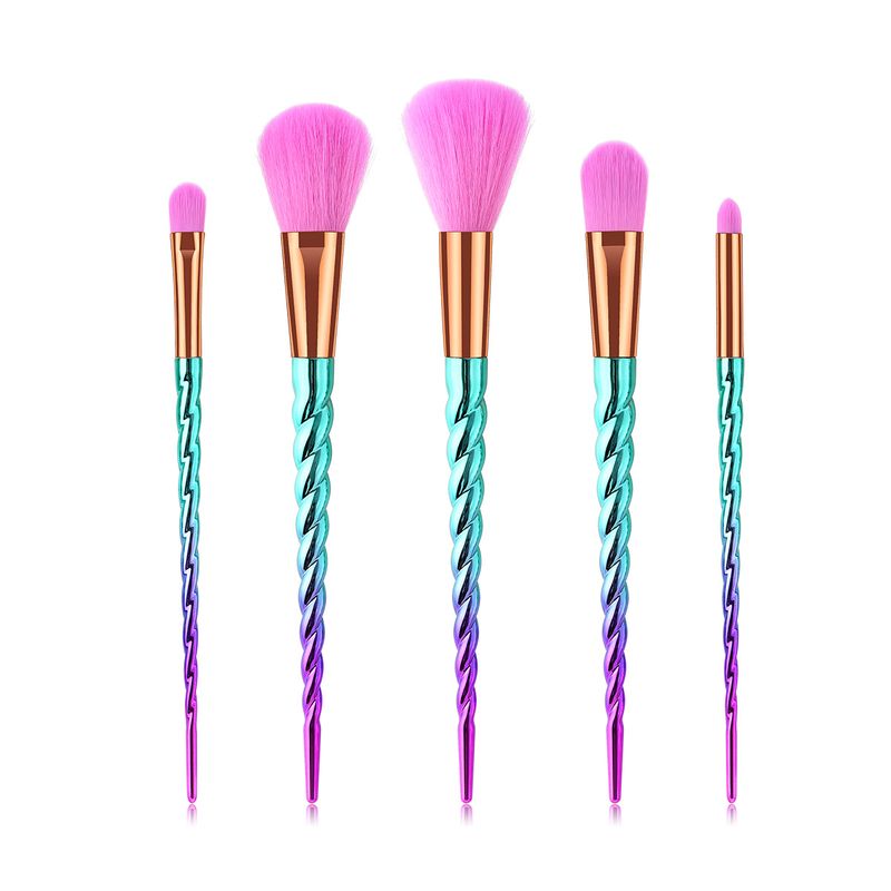 5-teiliges Make-up-Pinselset, Make-up-Tools, Augenset, Lidschattenpinsel, rosa und blauer Farbverlauf, Yuncai GUJHUI_voghion.com