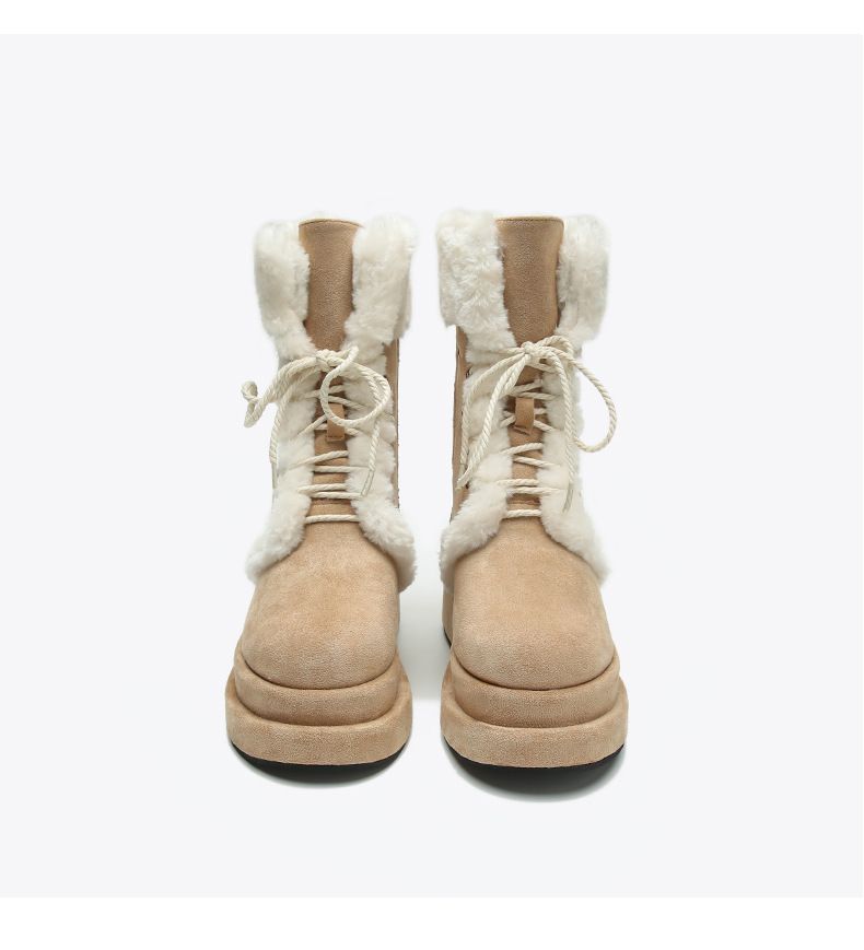 New mid-calf boots with cashmere padded warm shoes retro booster boots_voghion.com