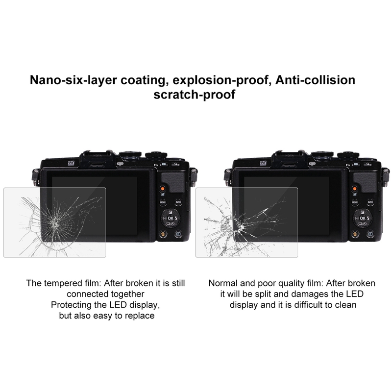 Protection d'écran en verre trempé pour appareil photo Olympus E-M10 Mark II, E-M10, EPL7/EPL8, EP5, EM1_voghion.com