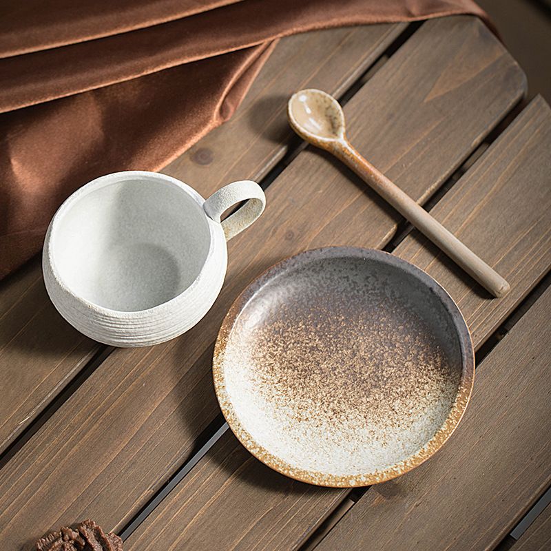 Vintage Keramik Becher Steenwaren kleng Kapazitéit Kaffi Taass Ënnerhalt Set Japanesch Keramik Becher Nomëtteg Téi Kaffi Becher Becher_voghion.com