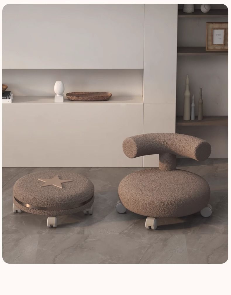 Household Swivel Low Grouting And Manicure, Universal Wheel Small For Kids, Baby Walking, Rotating Lamb Wool Shoe_voghion.com