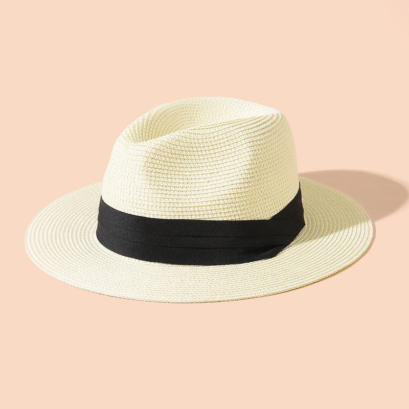 New Arrivals Summer Panama straw British top Men's and women's foldable sun shading beach Sun protection hat_voghion.com