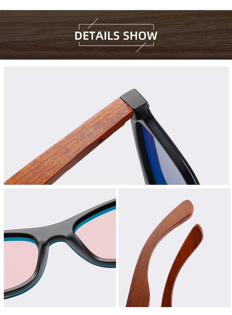 Nuovi occhiali da sole in legno con molla polarizzata integrata XY357 Meter inchiodato piede in bambù_voghion.com