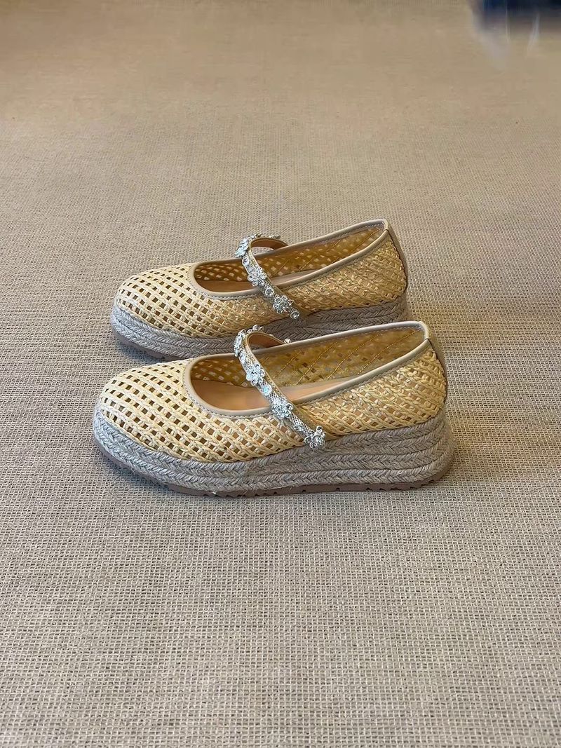 Lan Cabinet Version ~ 2025 New Summer Hollow Thick Clogs Women Roman Sandals Height Increasing Wedge Soft Sole Single_voghion.com