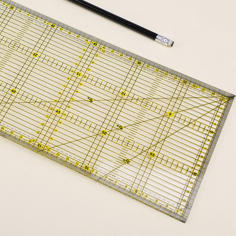 Sewing and patchwork ruler acrylic cutting ruler double color rectangular ruler hollow ruler_voghion.com