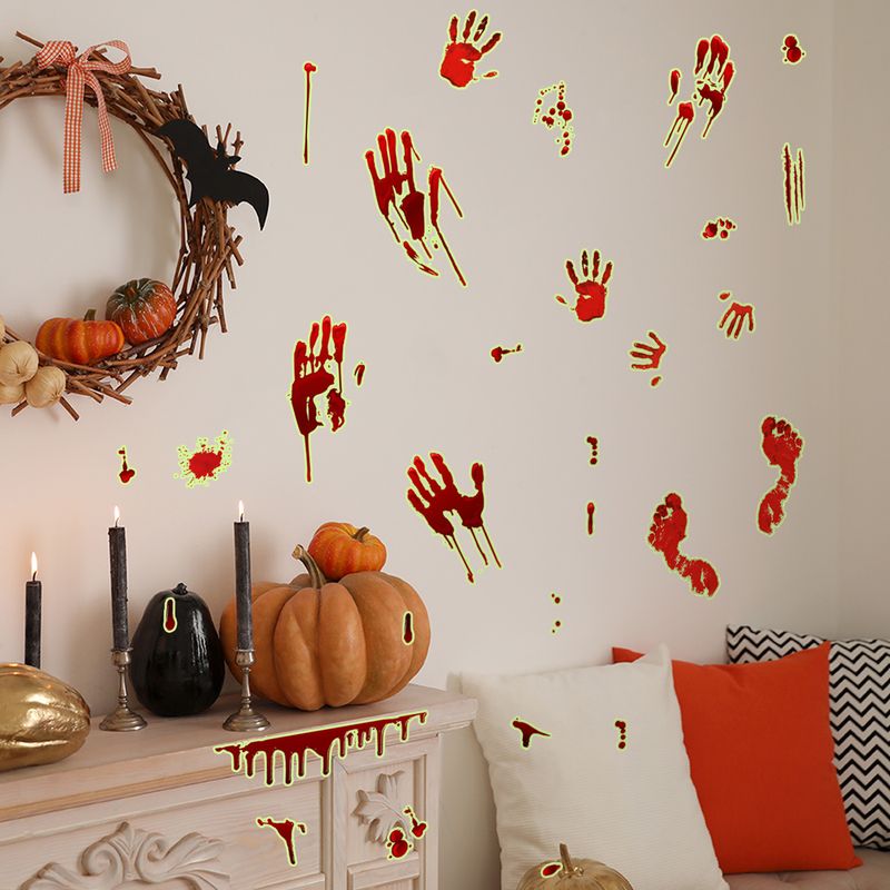 Stickers Luminous Halloween Luminous Blood Handprints Footprints Wall Stickers Home Background Holiday Decoration Wall Stickers_voghion.com