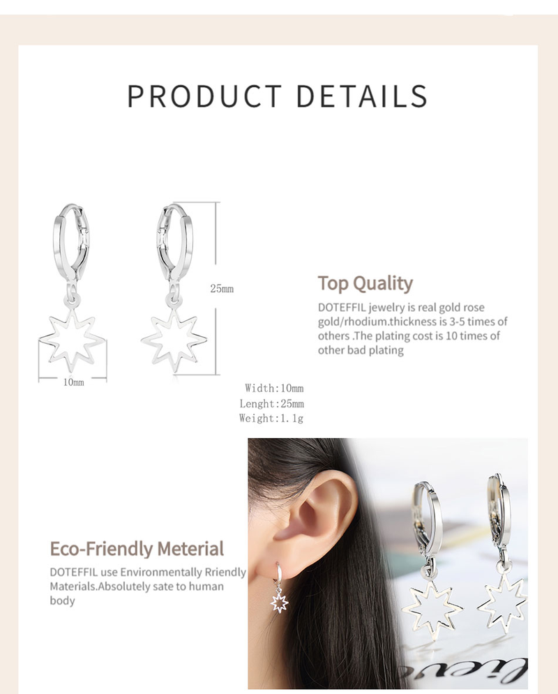 Sterling VENUS Sier Star Drop Oorbellen Charm Vrouwen Sieraden Mode Bruiloft Verloving Feest Cadeau Groothandel_voghion.com