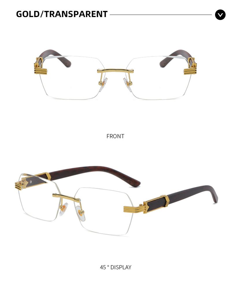 occhiali da sole quadrati da uomo di marca, occhiali retrò sfumati senza montatura in legno_voghion.com