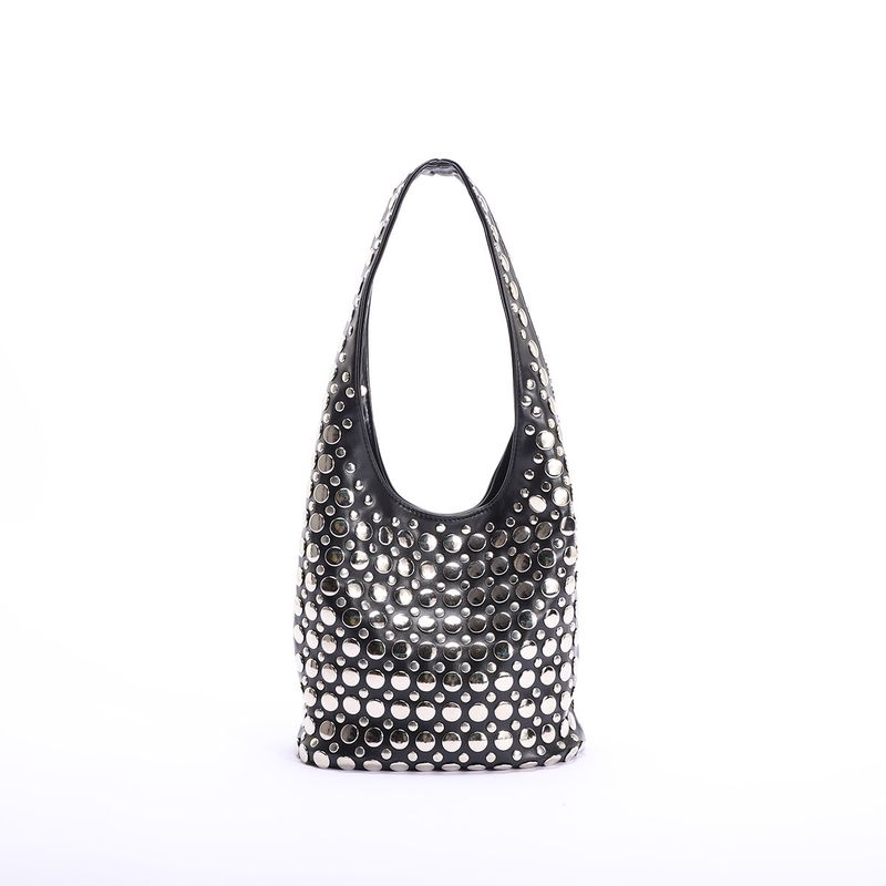 New Punk Style With Rivet Inlay, High-End Bucket Bag, Women's Underarm Shoulder Bag_voghion.com
