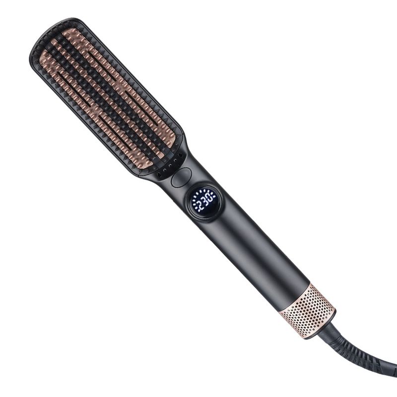 Hair Dryer Multi-Functional Straight Iron Hot And Cold Air Curling LCD Fluffy Brush Lazy Person_voghion.com