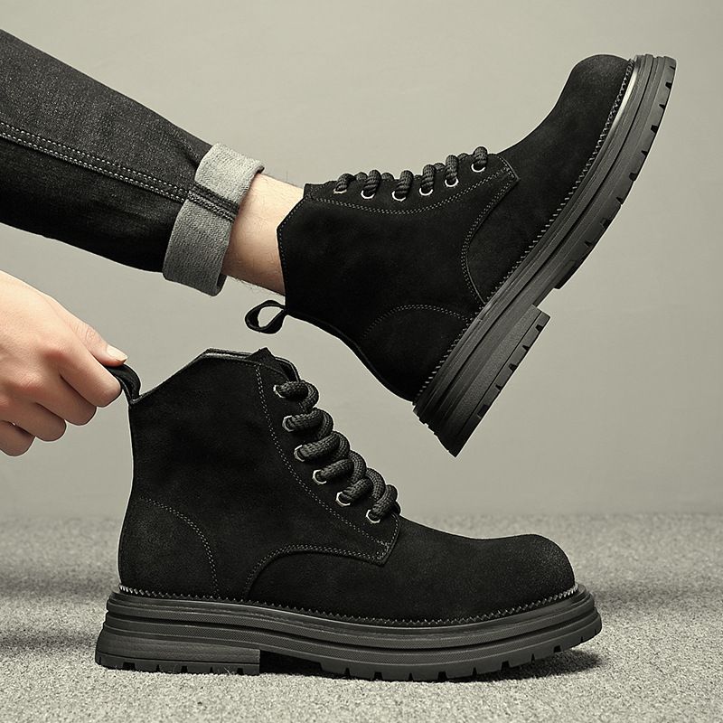 Herren Low-Top Spitz Chelsea Boots Low-Top Kurze Lederstiefel Herren Retro Martin Boots Trendy_voghion.com