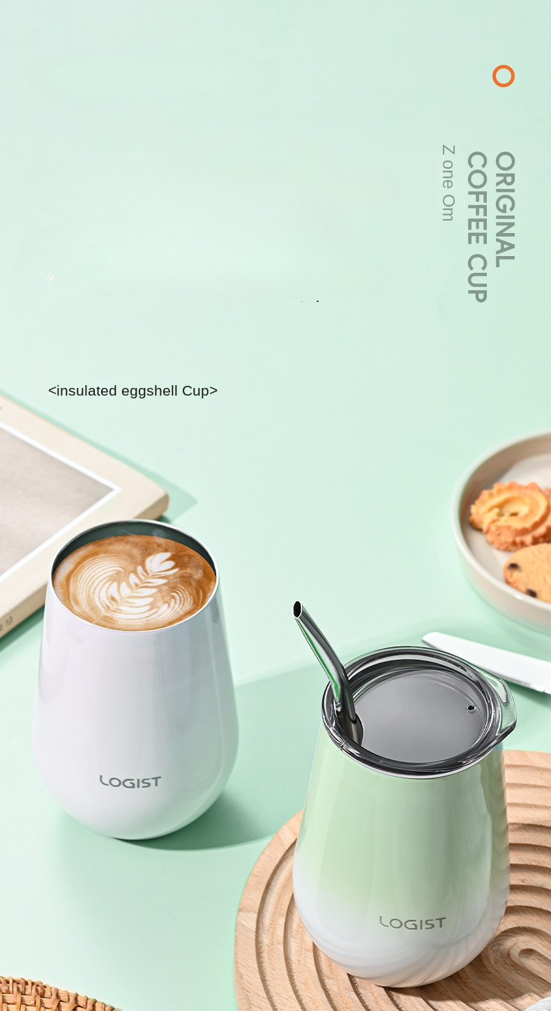 Bottiglia d'acqua isolata in acciaio inossidabile di alta qualità da 330 ml per ufficio/casa - Bicchiere da caffè e tè resistente con cannuccia_voghion.com