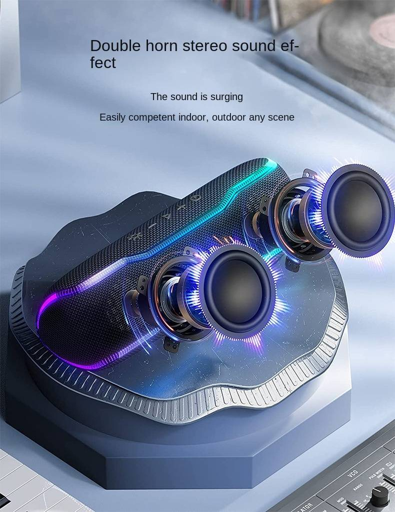 Bärbar Bluetooth-högtalare - IPX7 vattentät med färgglatt blinkande ljus, 25W subwoofer TWS-parning lämplig för utomhusbruk, hemmet, fest, strand, resor_voghion.com