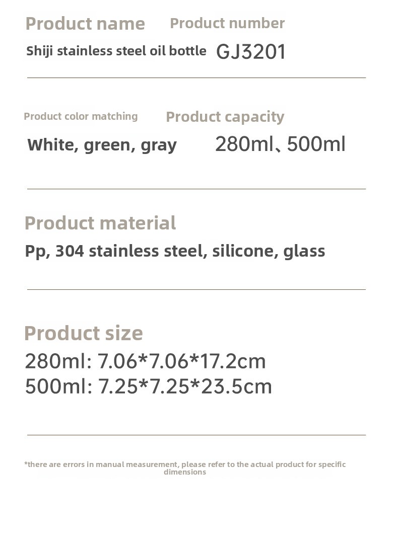Automatic Gravity Oil Dispenser – 500ml/280ml Glass Bottle With Stainless Steel Base, Drip-Free Kitchen Oil Pourer For Cooking & Baking_voghion.com