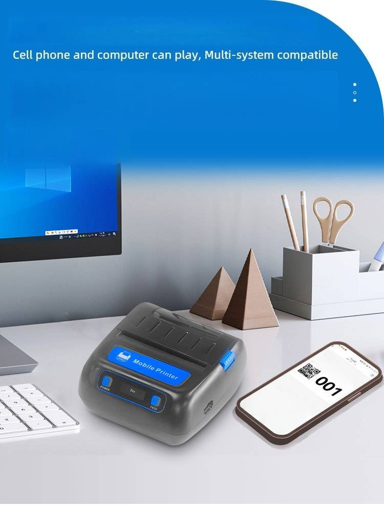 Portable 80mm Thermal Label Printer For Shipping & Receipts - Bluetooth Mini Printer - Compact & Rechargeable (MP-805)_voghion.com