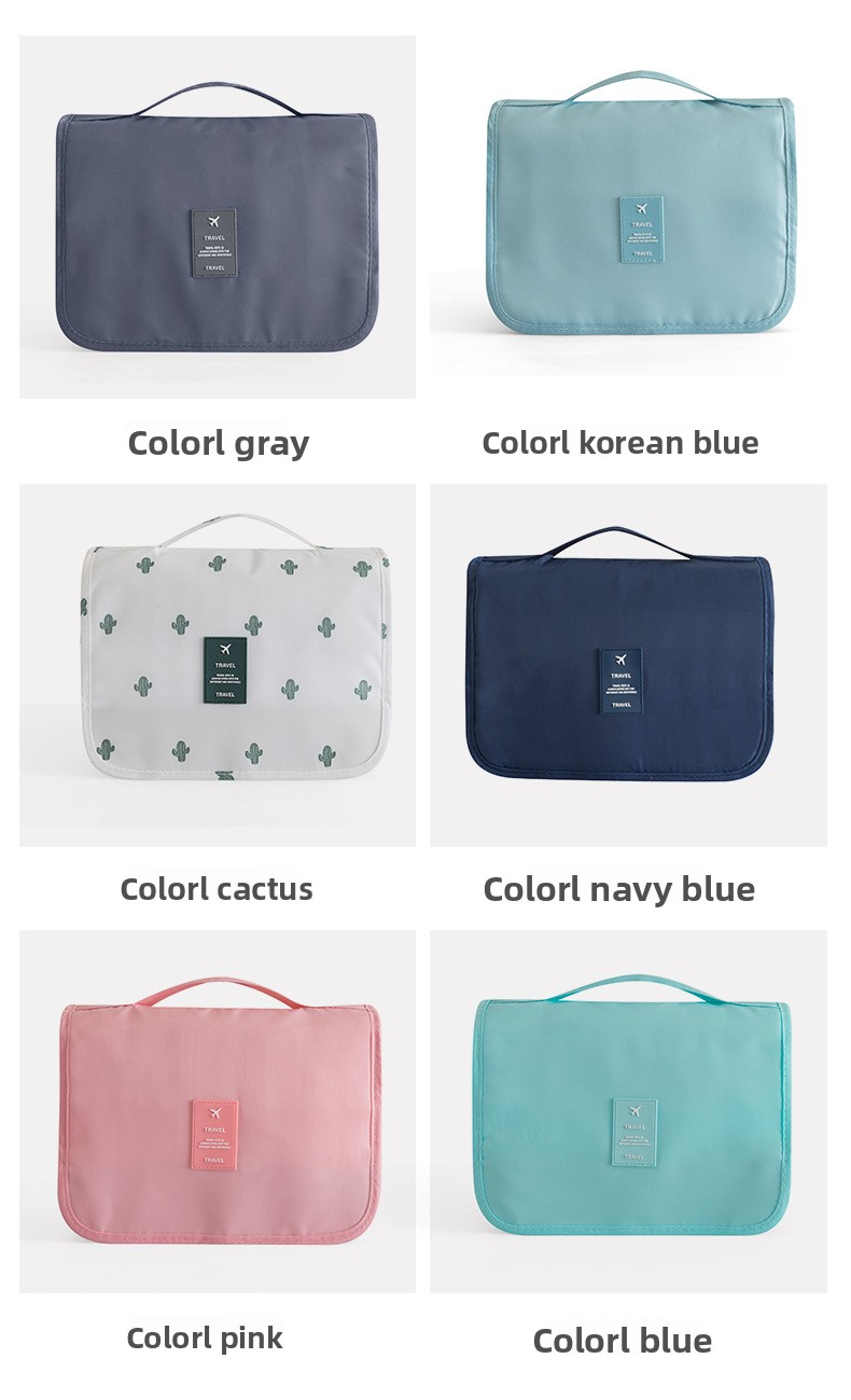 Waterproof Hanging Toiletry Bag – Large Capacity Travel Cosmetic Organizer With Multiple Pockets, Portable Oxford Fabric Wash Bag For Women & Men_voghion.com
