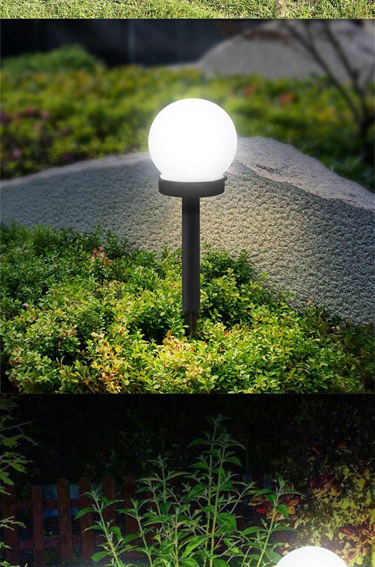 Solar Garden Lights Outdoor, 10cm White Sphere LED Landscape Lighting, Waterproof Lawn Decoration, Patio Pathway Lights For Yard_voghion.com