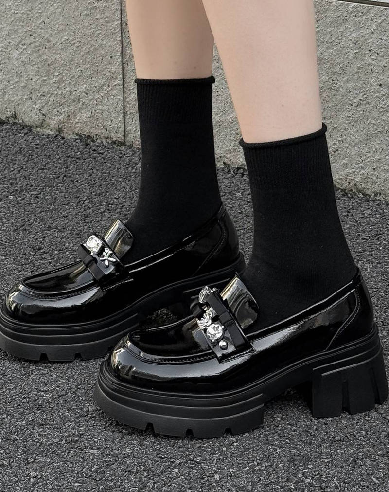 Cameido Women's Loafers - 6.5CM Round Toe With Foam Sole & Velvet Flocking (Black)_voghion.com