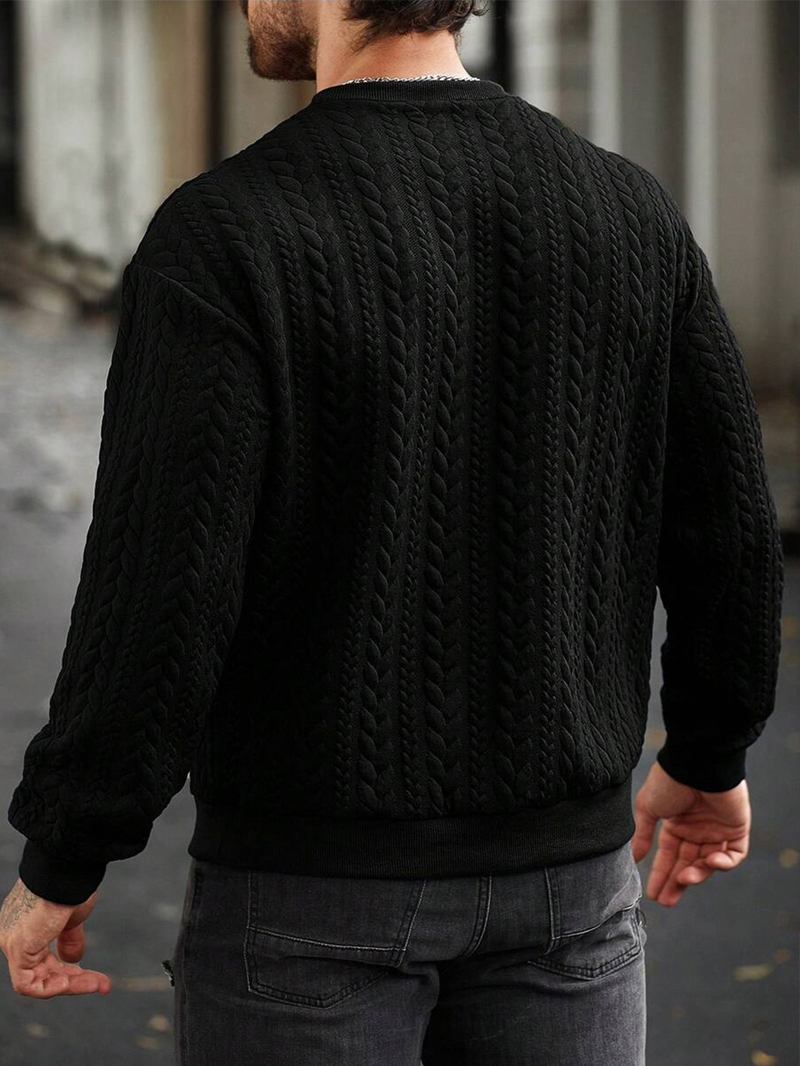 Nuovo maglione in maglia tinta unita da uomo - Essenziale per autunno/inverno con misto lana di prima qualità_voghion.com