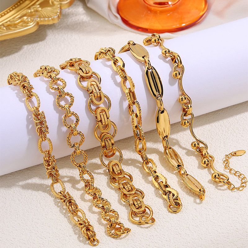 Neues Titan ING Style Galvanisiertes Echtgold Edelstahl Elegantes DIY-Armband für Herren_voghion.com