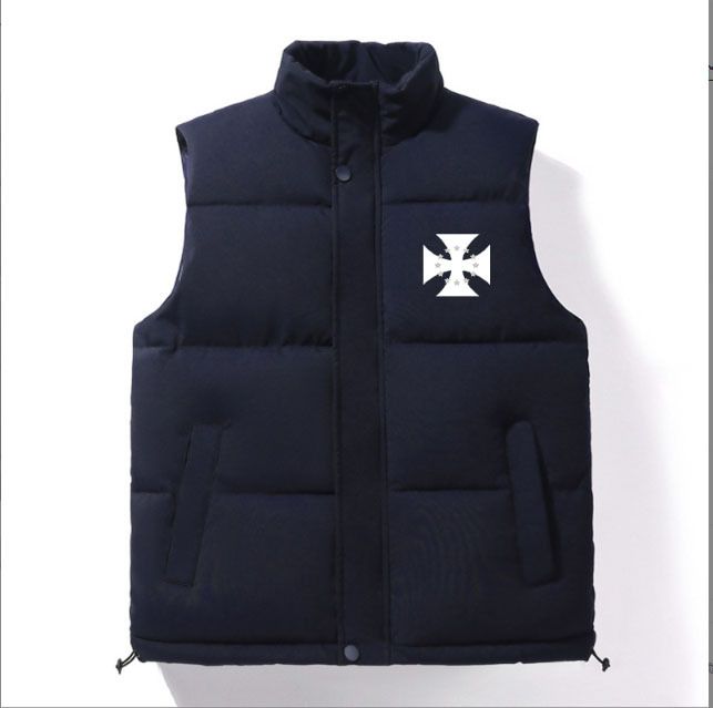 Gilet coordinato con stampa alla moda da uomo, in cotone e piumino, marchio di moda Y2K_voghion.com