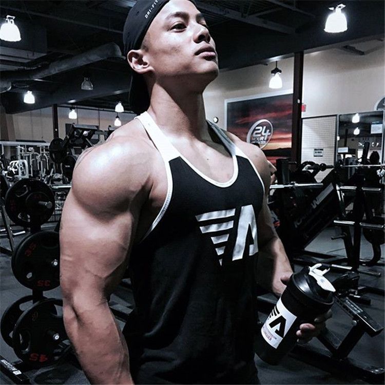 Men's Sports Fitness Running Exercise Tight Elastic Sleeveless Tank Top Equipment Exercise Personality Tank Top_voghion.com