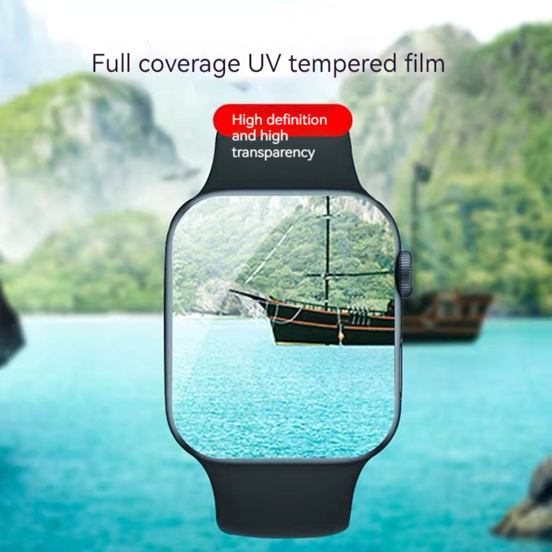 Suitable for iwatch7 Uv Watch Screen Protector Film Watch Full Adhesive Surface Tightly Adheres to High-definition Tempered Film_voghion.com