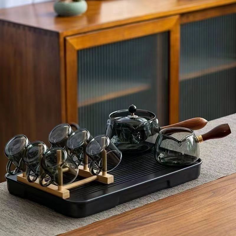 360 Rotating Teapot High Temperature Resistant Thickened New Glass Xiaoyao Tea Brewing Home Full Set_voghion.com