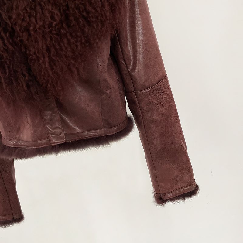 Damenmantel mit Wildleder-Pelzbesatz – Kurze Winterjacke mit Kaninchenfellfutter (Schwarz/Burgunderrot/Khaki/Weiß, S-3XL)_voghion.com