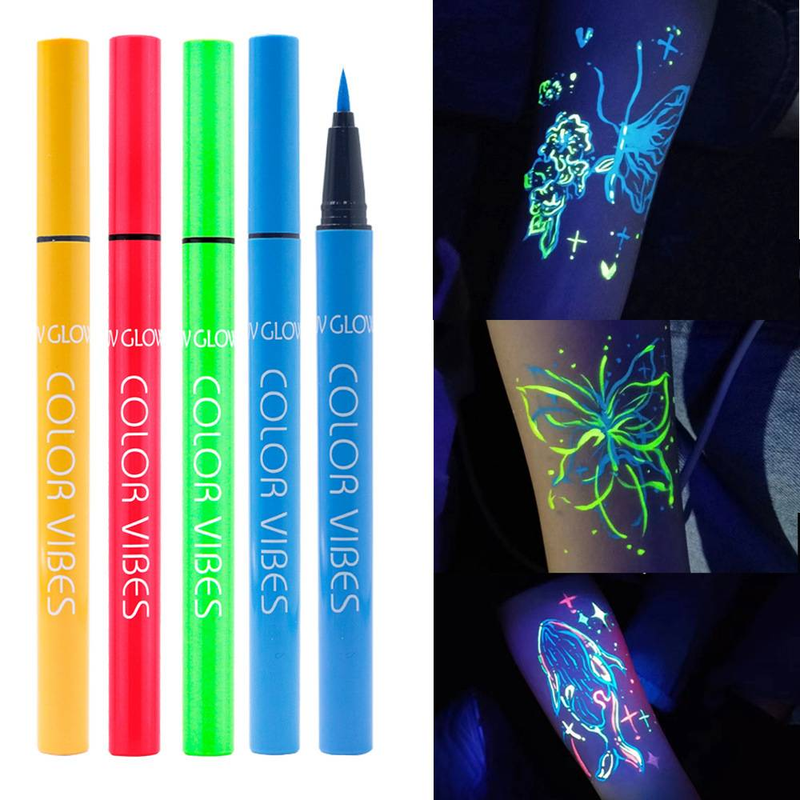Eyeliner fluorescente colorato di Halloween, eyeliner liquido opaco e luminoso, pittura per il viso, impermeabile e resistente al sudore, lunga durata, asciugatura rapida_voghion.com