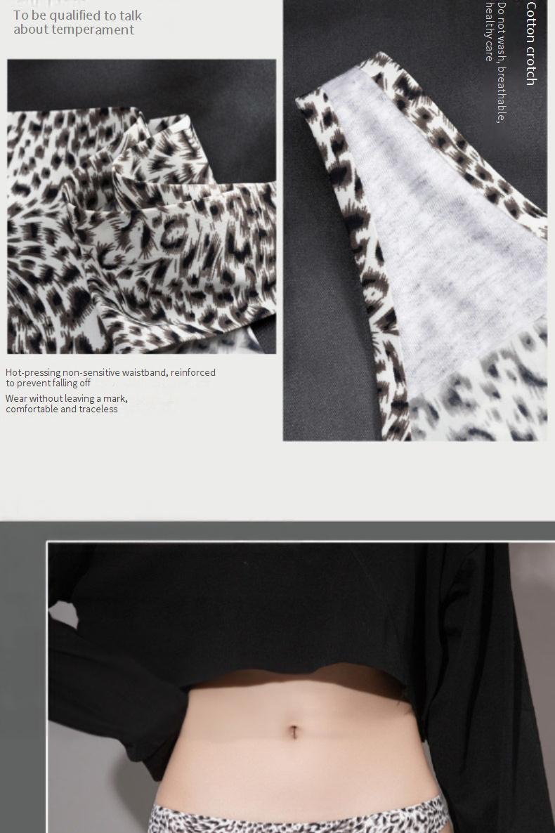 Thongs Leopard Print Sexy Panties For Women, Charming Thongs For Students, Cute Antibacterial Crotchless One Piece T Shaped Panties For Women_voghion.com