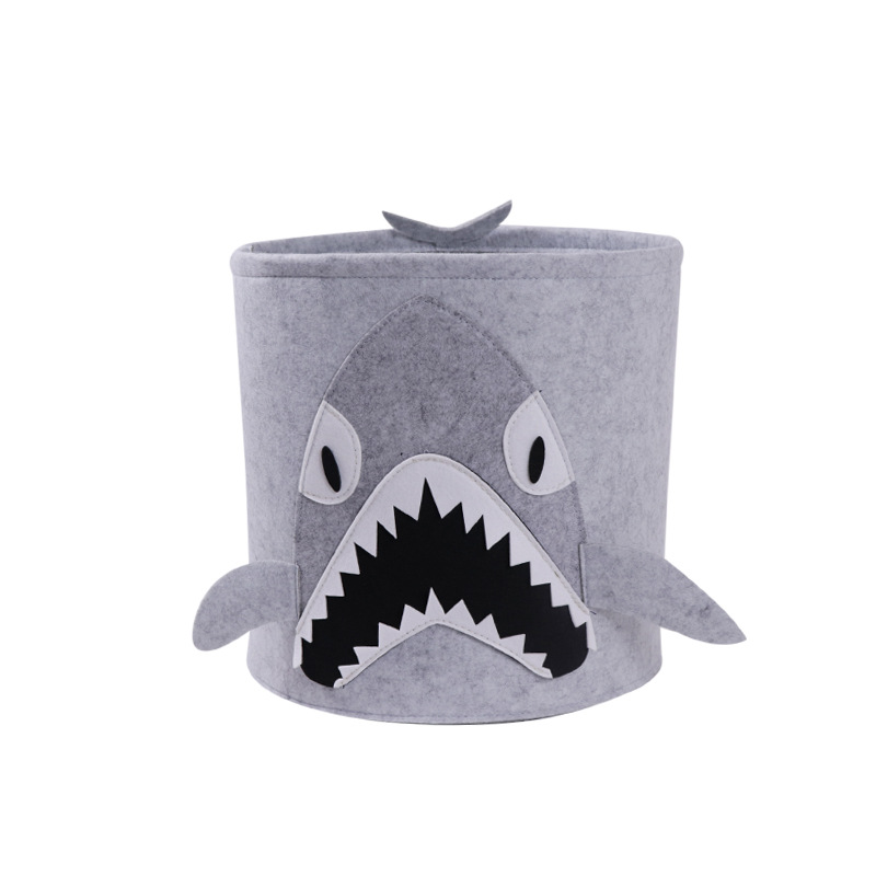 Großer Aufbewahrungsbehälter/Korb aus Filz für Kleidung und Spielzeug – Tier-Cartoon-Design_voghion.com