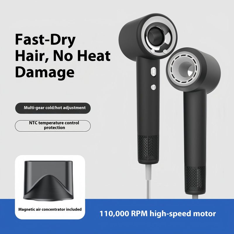 Professional High-Speed Hair Dryer With 110,000 RPM Brushless Motor, Ionic Technology & Overheat Protection_voghion.com