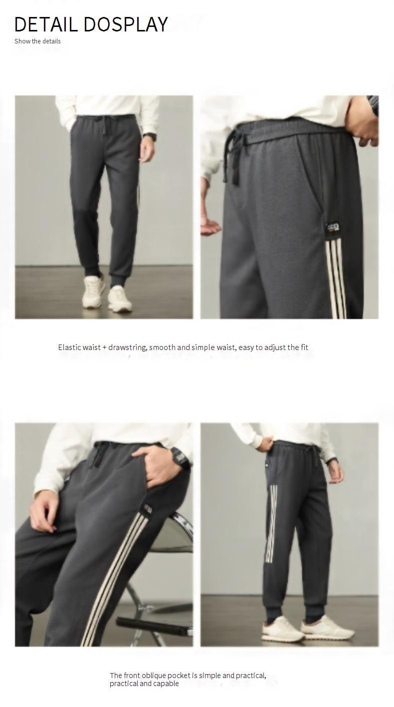 Men's Casual Jogger Pants With Elastic Waist & Striped Design - Slim Fit Stretch Sweatpants For Autumn Streetwear_voghion.com