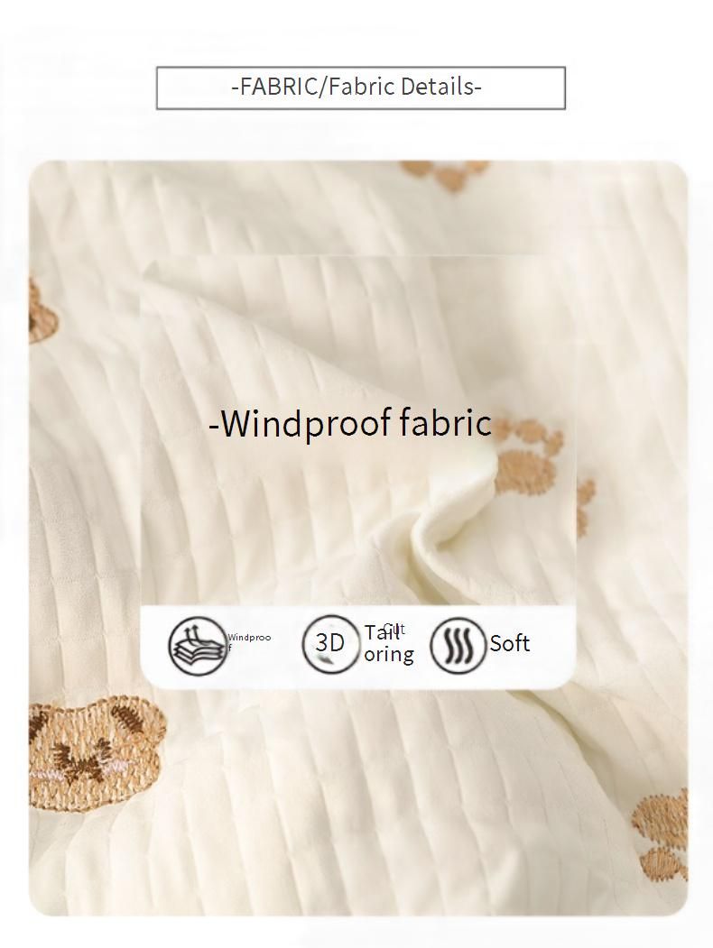 Mädchen-Wintermantel mit Cartoon-Print – Fleecegefütterte Pufferjacke mit Kapuze (120–170 cm, hoher Kragen, -20 °C-geeignet)_voghion.com