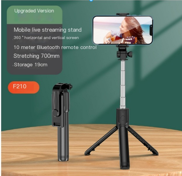 Hot Selling Bluetooth Phone Selfie Stick Multifunctional Live Streaming Camera, Fill Light, Fold In One Three Legged Phone Holder_voghion.com