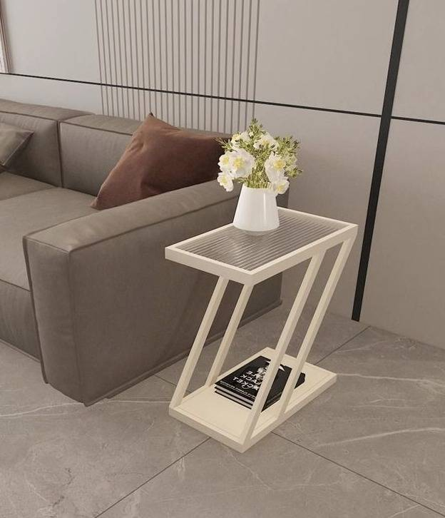 Divano da soggiorno, lato Changhong, scaffale portaoggetti in vetro, comodino ultra moderno, piccolo tavolo angolare stretto_voghion.com
