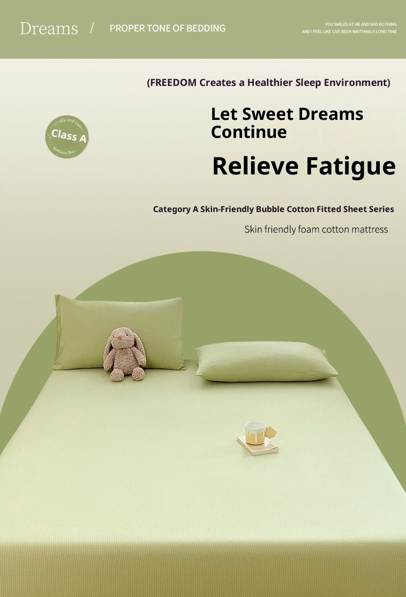 Ensemble de draps-housses hypoallergéniques – Protège-matelas 3D à circulation d'air avec taies d'oreiller (100 % polyester, bleu sel/vert citron/lavande/gris/rose poudré)_voghion.com