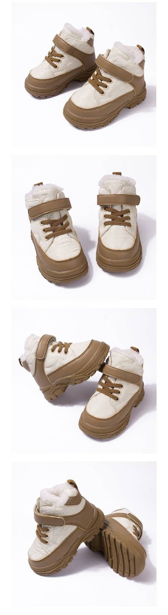 Winterstiefel für Kinder – Warme, fleecegefütterte und wasserabweisende Schuhe (Schwarz/Beige/Rosa/Khaki) – Rutschfeste TPR-Sohle (Größen 26–32)_voghion.com