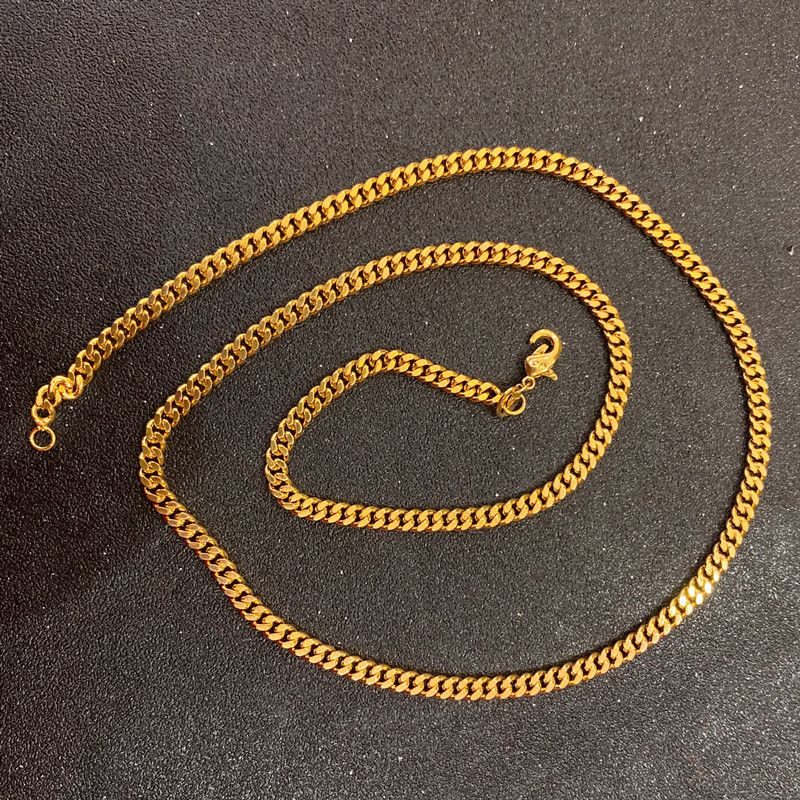 Collana cubana in ottone placcato oro, autentica moda, con catena laterale lunga, per coppie di uomini e donne, frusta per cavallo_voghion.com