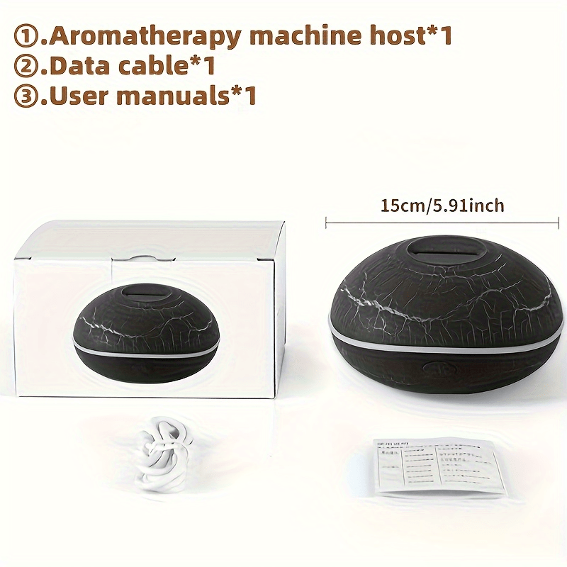 Vulkanischer Aromadiffusor mit 7-farbigen Lichtern, USB-betrieben für Zuhause/Büro, ultraleiser Luftbefeuchter für ätherische Öle_voghion.com