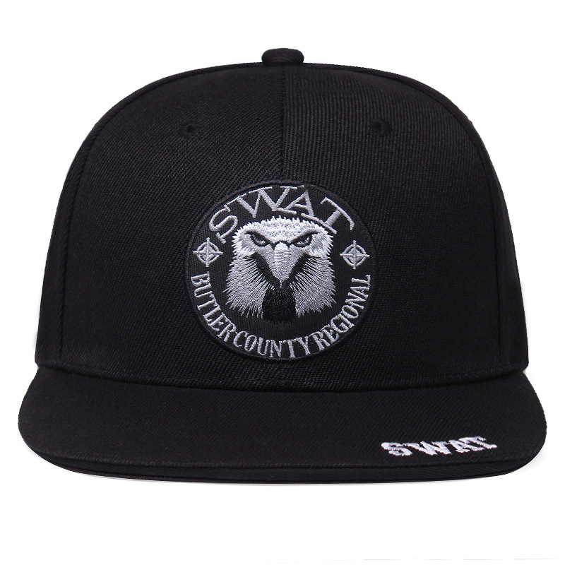 Men's and women's flat brimmed with street personality patterns, eagle hip-hop hats, sun shading baseball duckbill hats_voghion.com