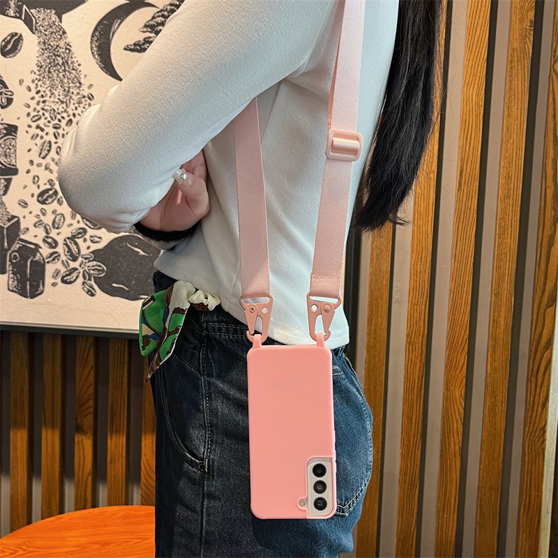 Étui de téléphone à bandoulière pour Samsung Galaxy A16 A06 A55 A15 A05 A05S A35 A25 Coque arrière en silicone TPU souple_voghion.com