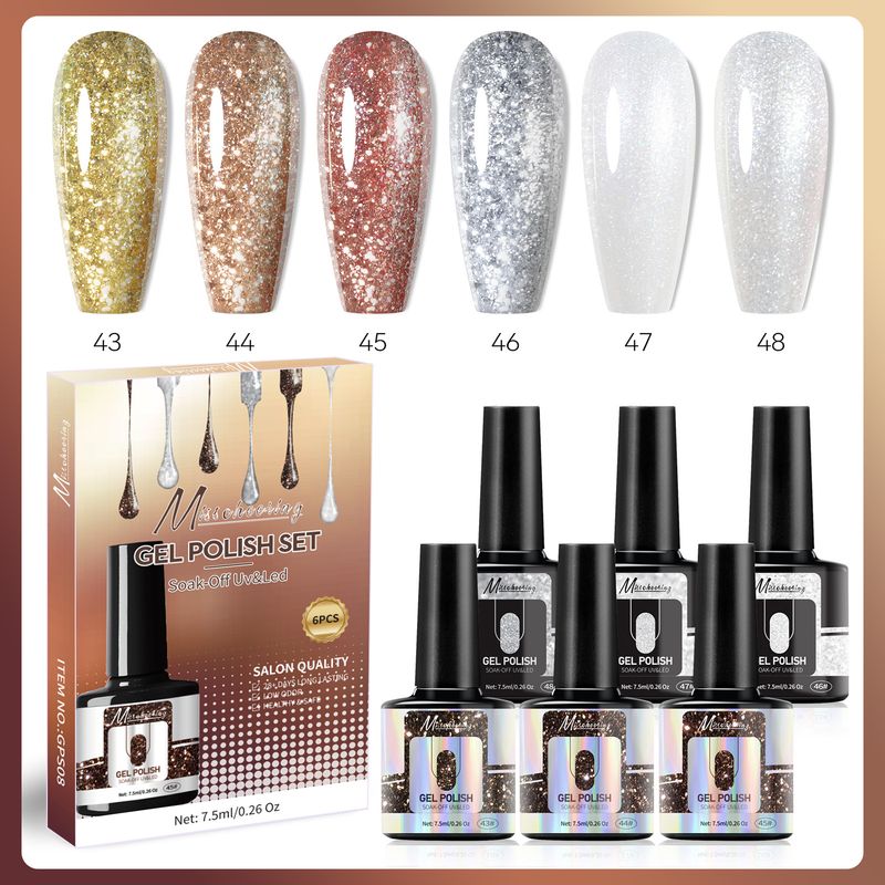 Art 6-Color Nail Polish Seasonal Transparent Series Trendy Colors Small Phototherapy Gel Set_voghion.com