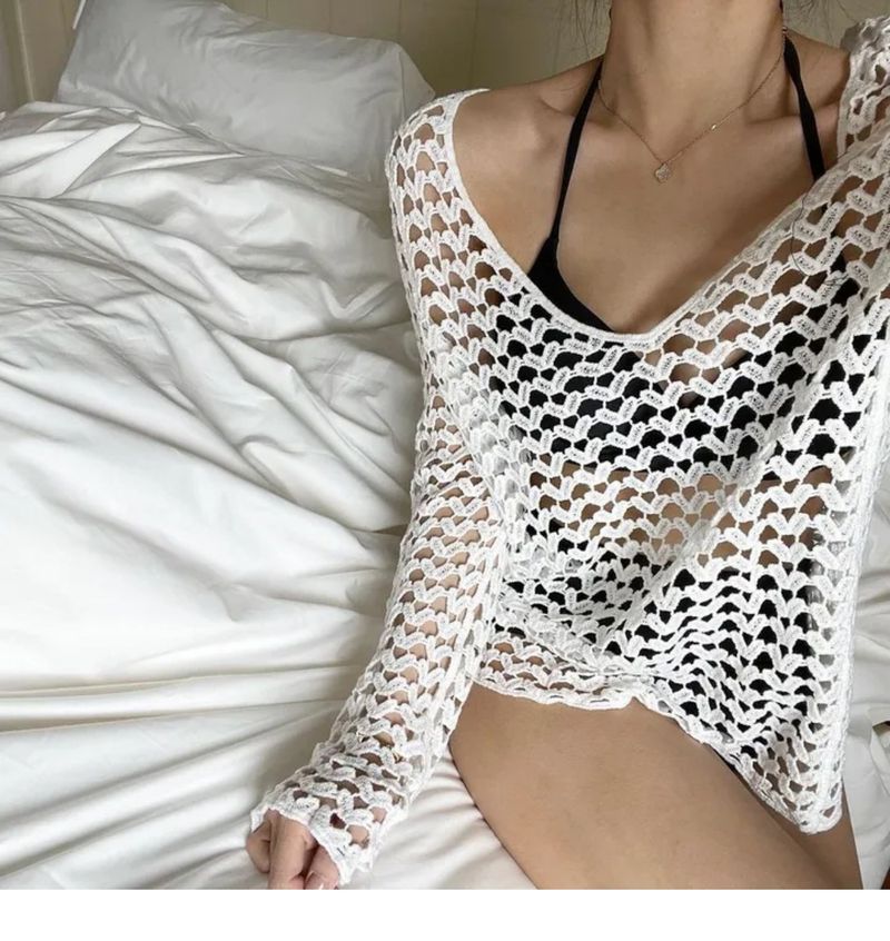 Maillot de bain cache-maillot de bain pour vacances européennes et américaines, pull ample, jupe de plage mi-longue, soleil_voghion.com