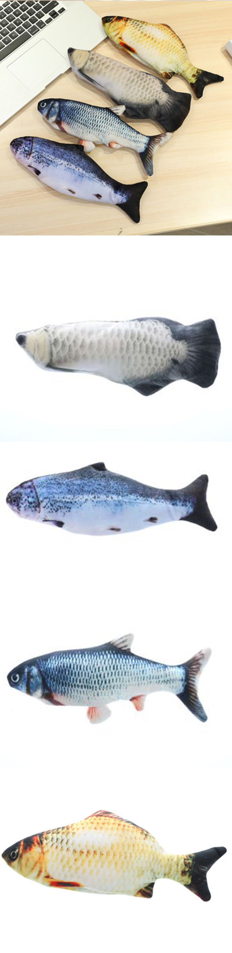 Morsomt katteleke Kjæledyr Elektrisk fisk Simulering Fish Touch Induktiv vibrasjon Hopping Fish Cat Plysjleketøy_voghion.com