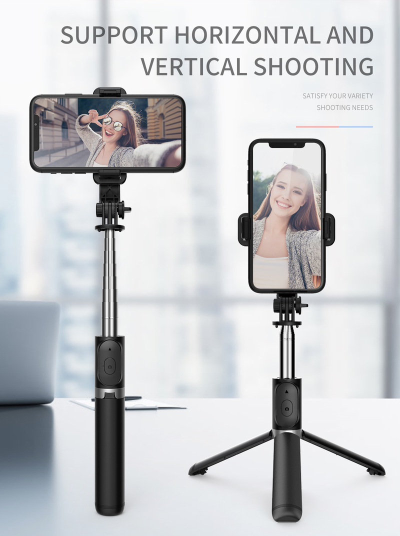 Selfie Çubuğu Tripod Taşınabilir Tripod Mobil Tutucu iPhone ve Android ile Uyumlu Kablosuz Uzaktan Kumanda_voghion.com