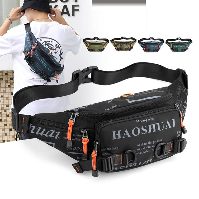 Marsupio da uomo in nylon con marsupio da corsa, impermeabile, multiuso, da viaggio, per uomo, con marsupio, marsupio_voghion.com