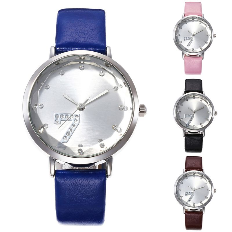 Yamaler moda donna strass quadrante rotondo numero arabo 7 orologio da polso analogico al quarzo_voghion.com
